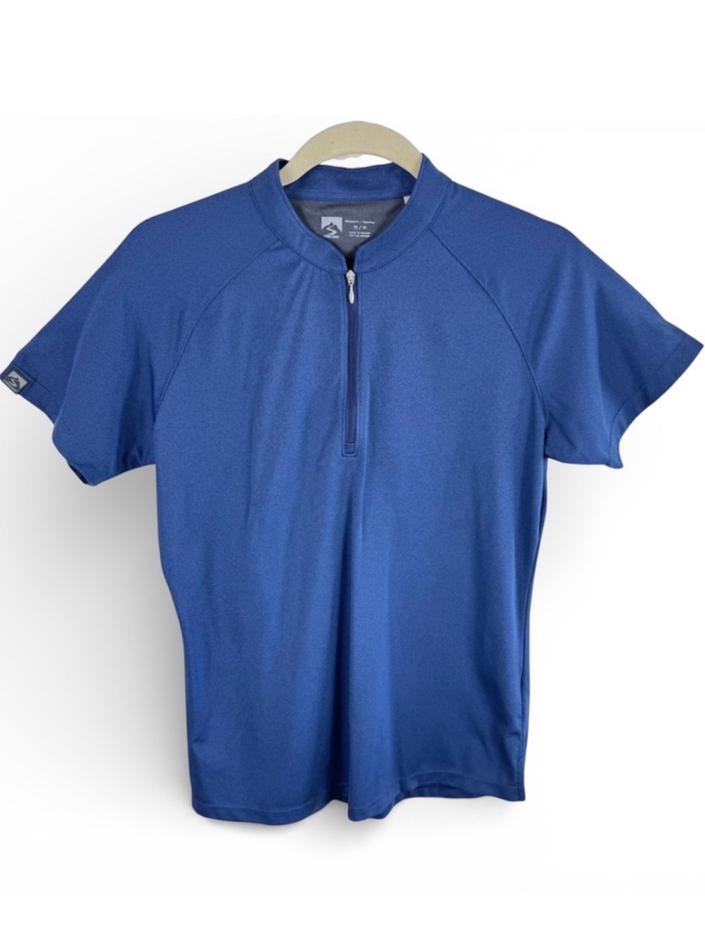 Storm Creek Womens Blue Quarter Zip Short Sleeve Light Athletic Top Size Medium